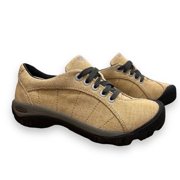 Keen Shoes Women's 5 Beige Presidio Canvas 1025004 Hiking Outdoor Gorpcore - Picture 1 of 11